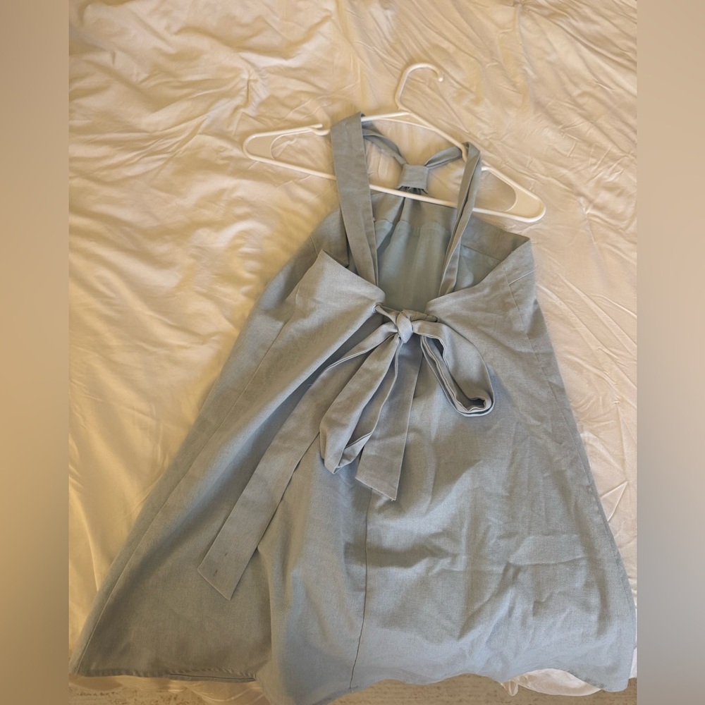 Peppermayo light blue halter dress with tie in the back - Picture 4 of 5